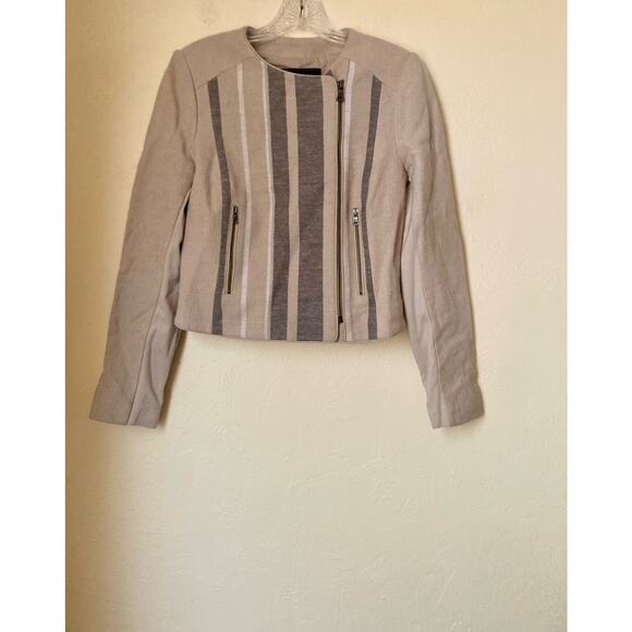 BcBg Max Azria Women's Jacket Size XS Holden Striped Cropped - Picture 3 of 10